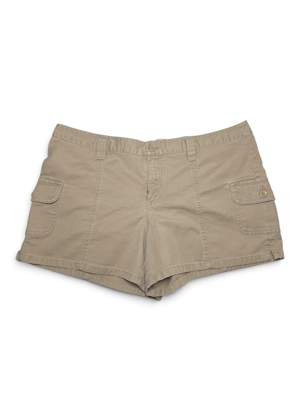 Y2K Old Navy Tan Micro Mini Cargo Khaki Shorts 14